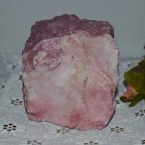 Large OOAK Pink Dyed Natural Aura Quartz Crystal Cluster - witchy mystical decor